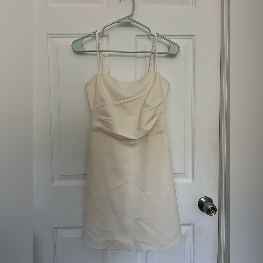 Elodie Cream Ruched Spaghetti Strap Slip Dress